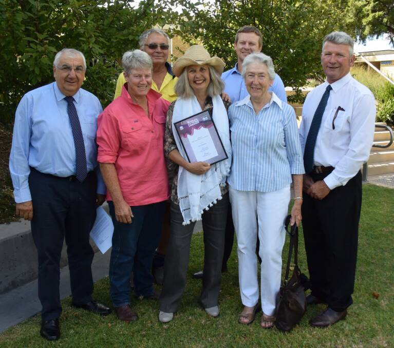2017 LISMORE ELECTORATE WOMAN OF THE YEAR: (At back) Bob South and Damien Connor, and (at front) Thomas George, Sandra Smith, Julia Harpham, Bernadette Evans and Peter Petty.