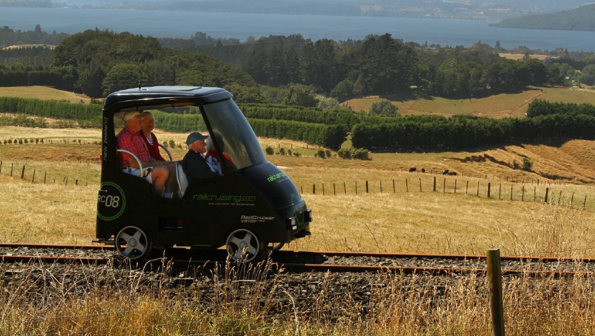 Tenterfield Shire Council sees potential for automated guided tours of the region -- such as those offered by Railcruising in New Zealand -- should the tracks be retained instead of  being converted to rail trails. (Photo from www.railcruising.com.)