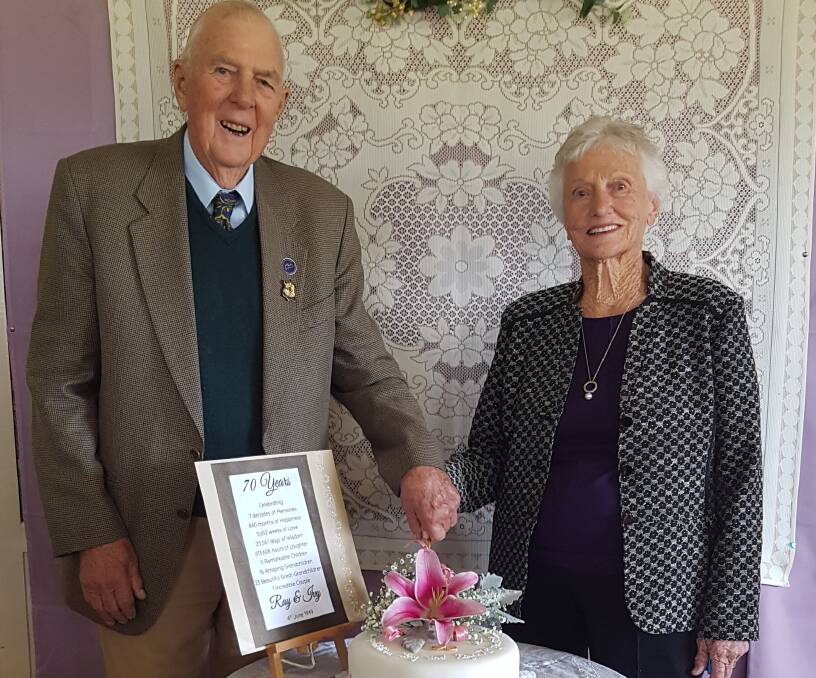 Ray and Ivy Reid celebrating their platinum 70th wedding anniversary.