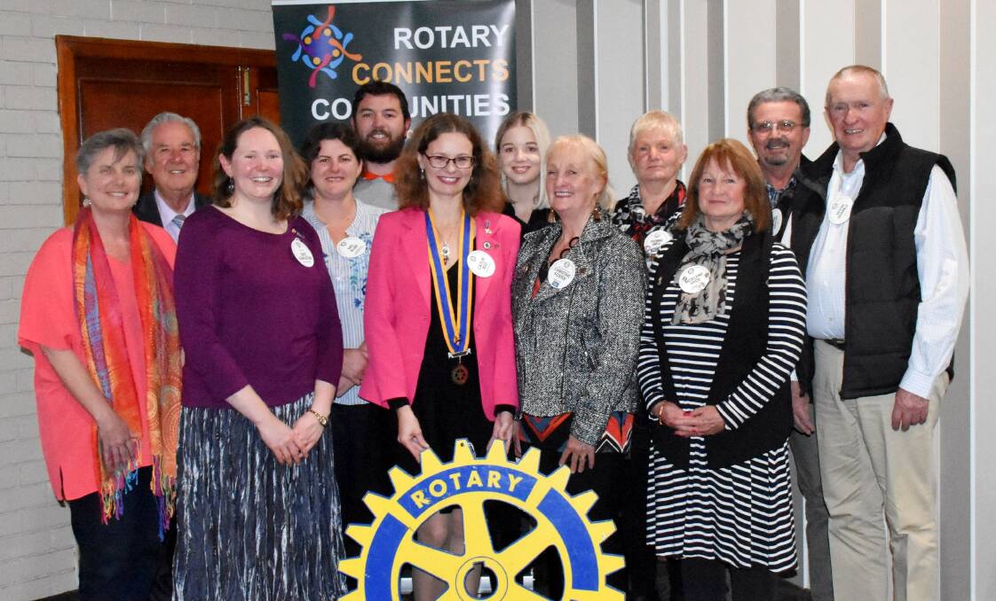2019/20 club president Caitlin Reid (centre) surround by her board of directors (from left) Nadine Blackler (youth), Ralph Manser (vice president), Skye Stapleton (immediate past president), Melissa Blum (public relations), Cameron Bolton (president elect/club), Paris Haselsberger (trainee secretary), Christine Foster (executive secretary), Yvonne Horn (membership), Noelene Hyde (assistant community), Kevin Santin (secretary) and Kevin Rumble (treasurer). Community directors Paul Della and Jan Cross are absent from the photo.