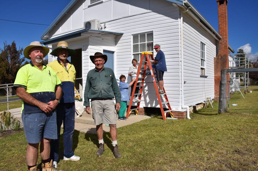 Mobile Mission Maintenance crew members (from left) Phil Hall, MMM state manager Greg Jackson, Chris Mallam, Robyn Jackson, Gwen Hall and Sue Mallam are volunteering their time and labour to help restore church buildings.