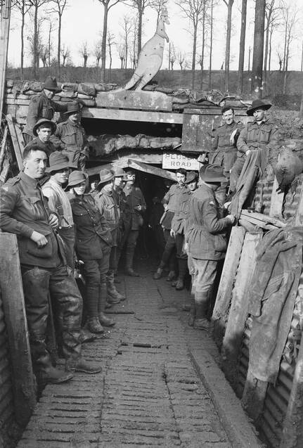 The original Wallangarra Dugouts, built by the Oliver Woodward-led 1st Australian Tunnelling Company under Hill 63 in Belgium during WWI. Photo courtesy of the Australian War Memorial.