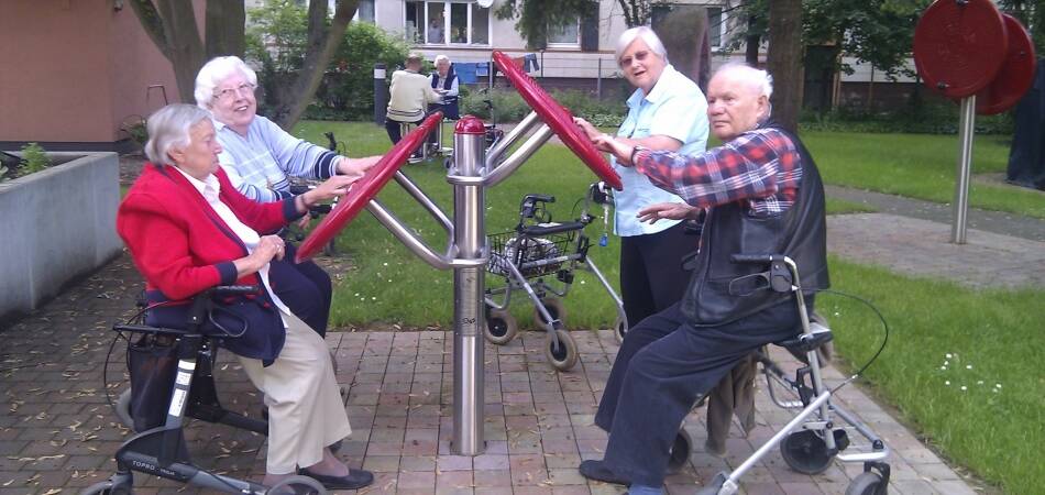 So-called 'seniors playgrounds' can improve mobility and flexibility, as well as being fun.