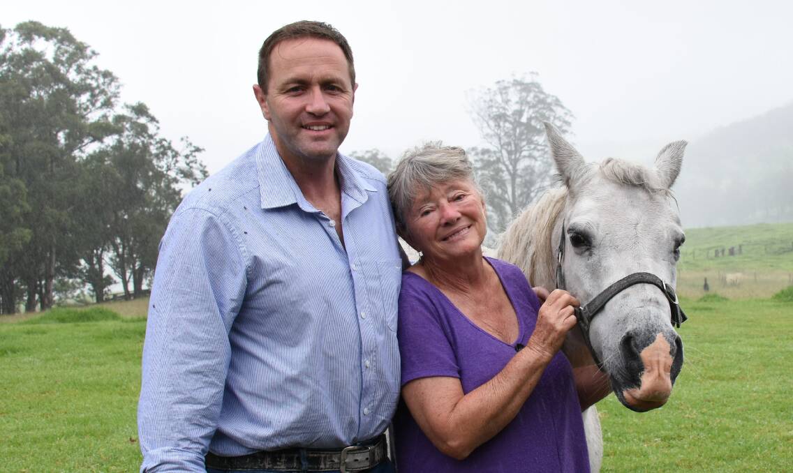 Political hopeful Alex Rubin with his doting mum Pauline ('Miss Polly') on her property east of Tenterfield.