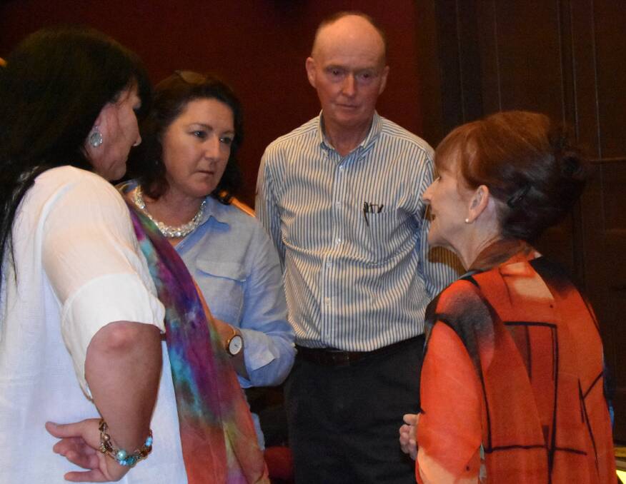 Bronwyn Petrie and Annie and Chris Jones spoke with candidate Janelle Saffin after the forum.