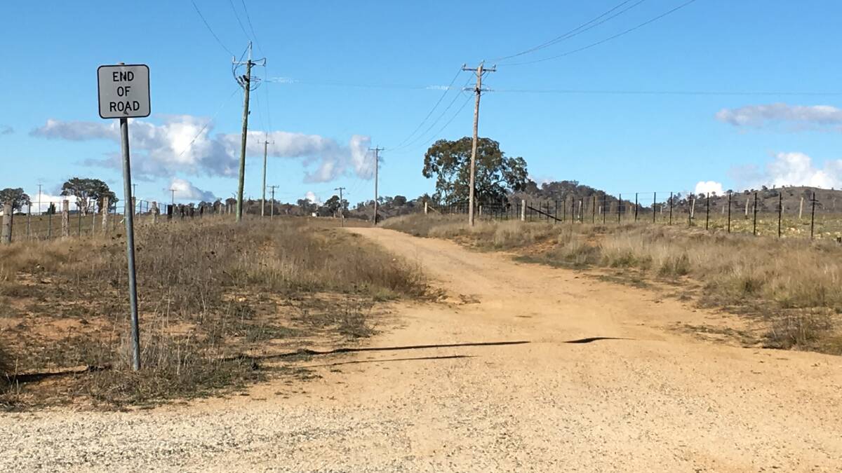 The stretch of Old Racecourse Road past the Roberts' property to the proposed solar far is currently little more than a track.