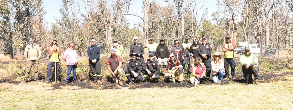 Tenterfield Fire & Rescue personnel joined Banbai Rangers and Moonbahlene staff on the cool fire ground at Tenterfield Park on Tuesday.