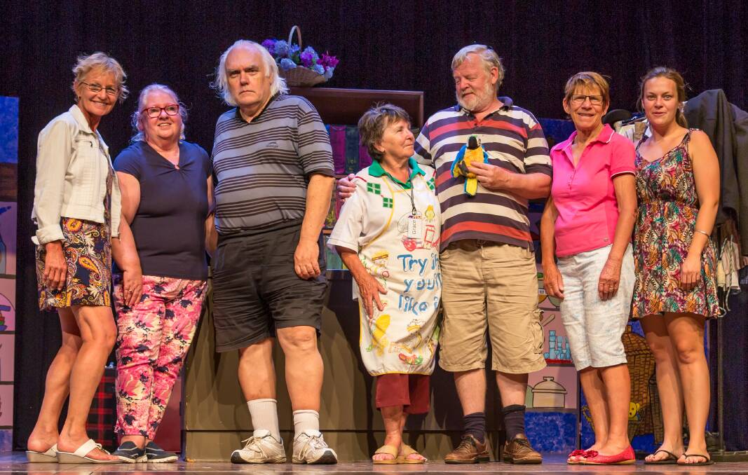 Kryssi White, Stephanie Taylor, Terry Powell, Barbara Carter, Francis King, Val Butler and Rhiannon Tange are all part of the Op Shop crew. Photo by Peter Reid.