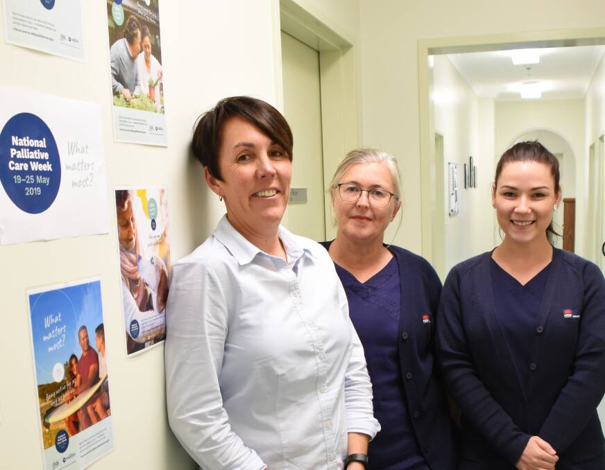 Occupational therapist Tonya Curry along with community nurses Laura Mattocks and Nicole Green make up the palliative care team, along with social worker Marylin Marks and Armidale-based specialist nurse Angela Newton.