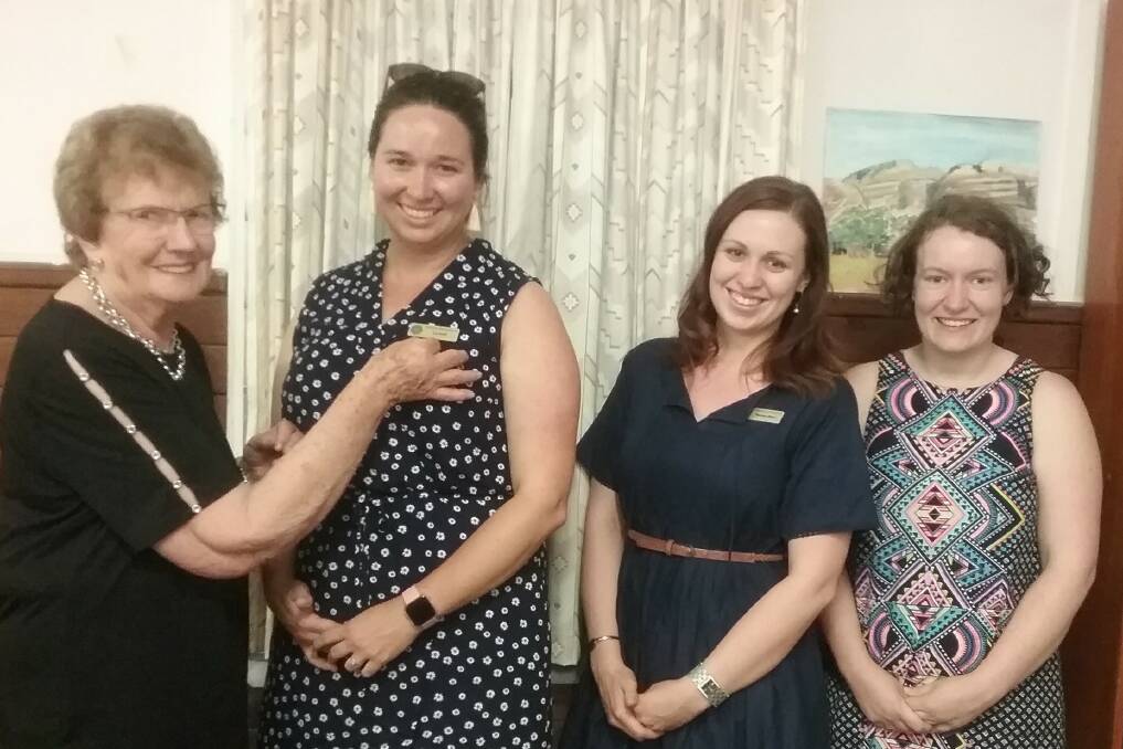 Tenterfield CWA Evening Branch past president Lucy Sullivan with president-elect Liz Duff and Melissa Ware (environmental officer and Megan Rivett (cultural officer).