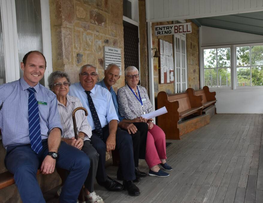 Come on in: Nationals candidate for Lismore Austin Curtin, Daphne Struck, MP Thomas George, Albert Hunter and Joyce Grant at the museum entrance.