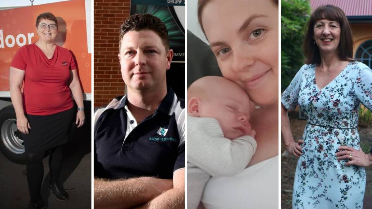Pictured L-R: Obieco Industries Tamworth HR manager Fiona Sweeney; Kelso Electrical director Brad Schumacher; new mum and hairdresser Allana Robson, and Community Industry Group CEO Nicky Sloan.