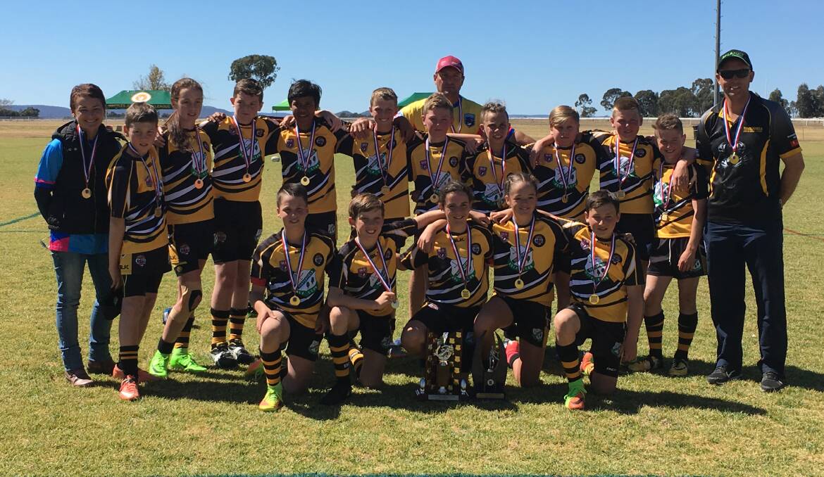 VICTORIOUS: The Tenterfield Tigers under 12s made history when they won the 2017 grand final against the Wattles Warriors. Photo: Contributed. 