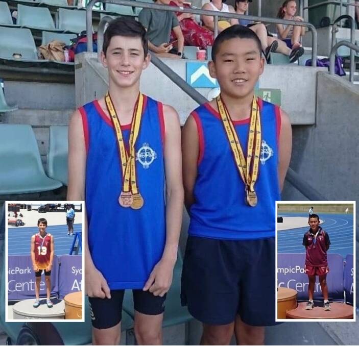 PODIUM FINISHES: Jake Murphy and Hinata Inoue competed for Polding at the NSW PSSA All Schools for medals in their events. Photos: Supplied. 