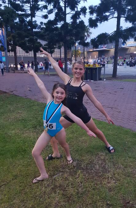 STEP UP: Addison Gibbins and Abbey Holley performed in Sydney last weekend for the national championships.