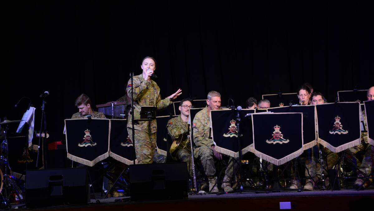 The Band of the 1st Regiment, Royal Australian Artillery, perform at Tenterfield High School