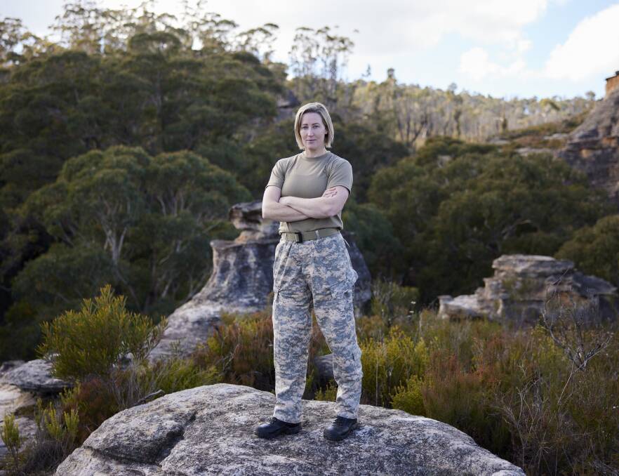 Warrior: Jana Pittman on location for SAS Australia. Photo: Jeremy Greive
