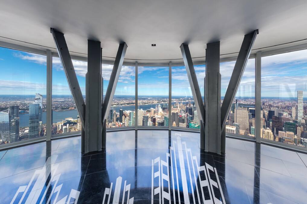 The Empire State Building's 102nd Floor: floor-to-ceiling glass panels.
