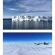 Increasing ocean and atmospheric temperatures are causing important changes in the Antarctic landscape. Pictures (Top) Image courtesy of Andy Thompson. (Bottom) A field camp on the surface of the East Antarctic Ice Sheet, Princess Elizabeth Land. Credit: Nerilie Abram/ANU
