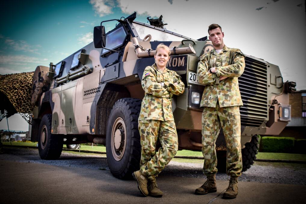 JOINING RANKS: Corporal Steven Green has been posted to Beersheba Barracks in Tamworth for three years. Trooper Sara Spokes is one of the first three women to join the Light Cavalry Scouts in a combat role.