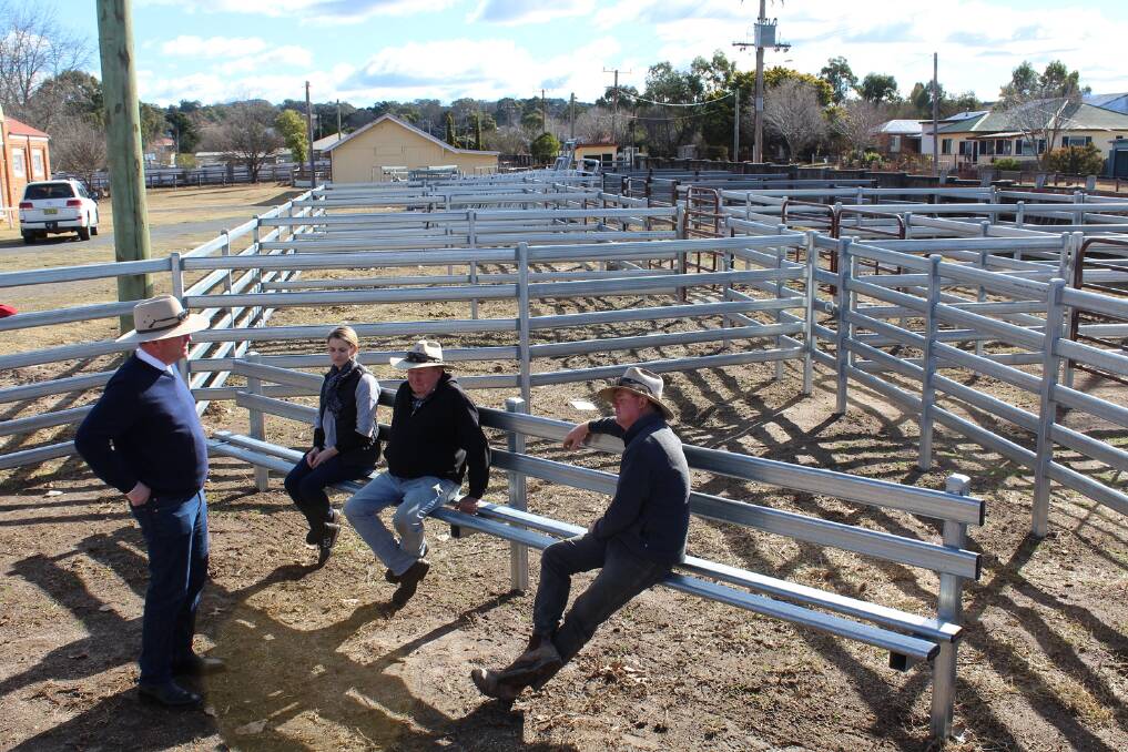 Member for New England Barnaby Joyce with representatives from Tenterfield Showground Trust inspect the newly upgraded rodeo yards. The upgrade project received $14,852 in Australian Government funding under round three of the Stronger Communities Programme.