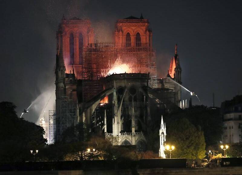 Firefighters say they have saves the centuries-old structure of Notre-Dame from the flames.