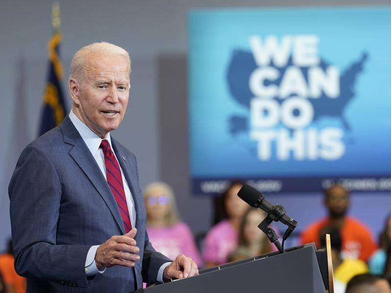 "If you're vaccinated, you're safe," US President Joe Biden has told a crowd in North Carolina.