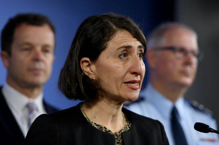 NSW Premier Gladys Berejiklian addresses the media in Sydney, Wednesday, October 4, 2017. The Premier announced the NSW Government will introduce new laws to keep potential terrorists in jail. (AAP Image/Dan Himbrechts) NO ARCHIVING