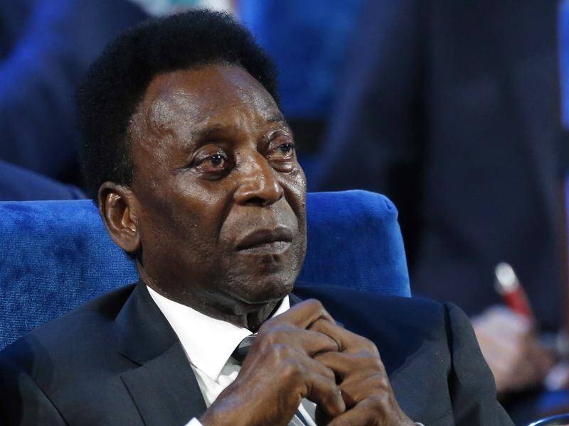 The 80-year-old Pele appeared to be in good voice in hospital as he recovers from health problems.