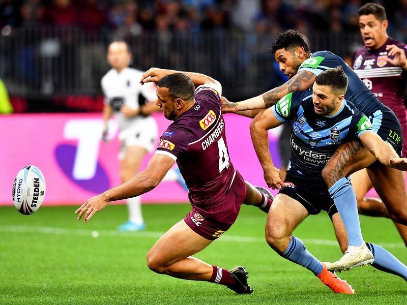 Queensland's Will Chambers has been awarded a penalty try in State of Origin II against NSW.