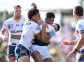 Parramatta have dominated their NRL pre-season trial against Gold Coast in Ipswich, winning 26-16. (Dave Hunt/AAP PHOTOS)
