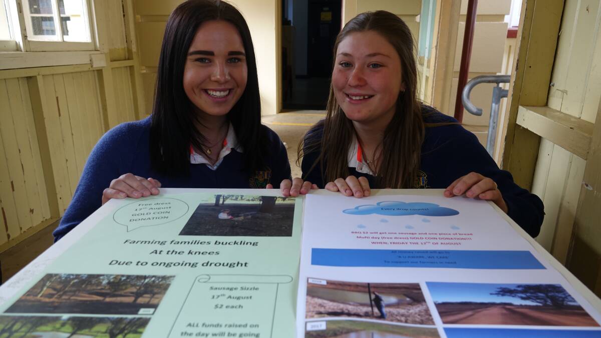 High School students, Hope McIntyre and Tori Potter, who plan to raise money. They see the pain of the drought on their own properties.