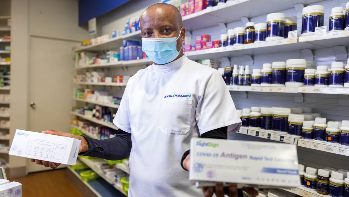 PharmaSave Woden pharmacist Pascal Onyekwere. Picture: Sitthixay Ditthavong