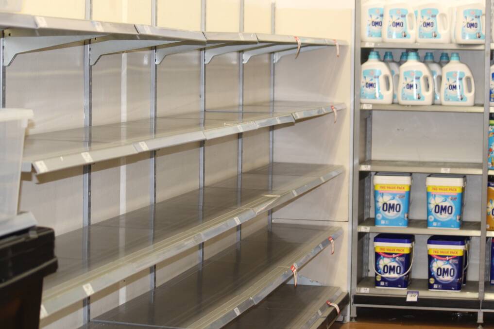 SPIKE: Empty shelves will soon be filled again as supermarket and large variety store ordering systems kick in.
