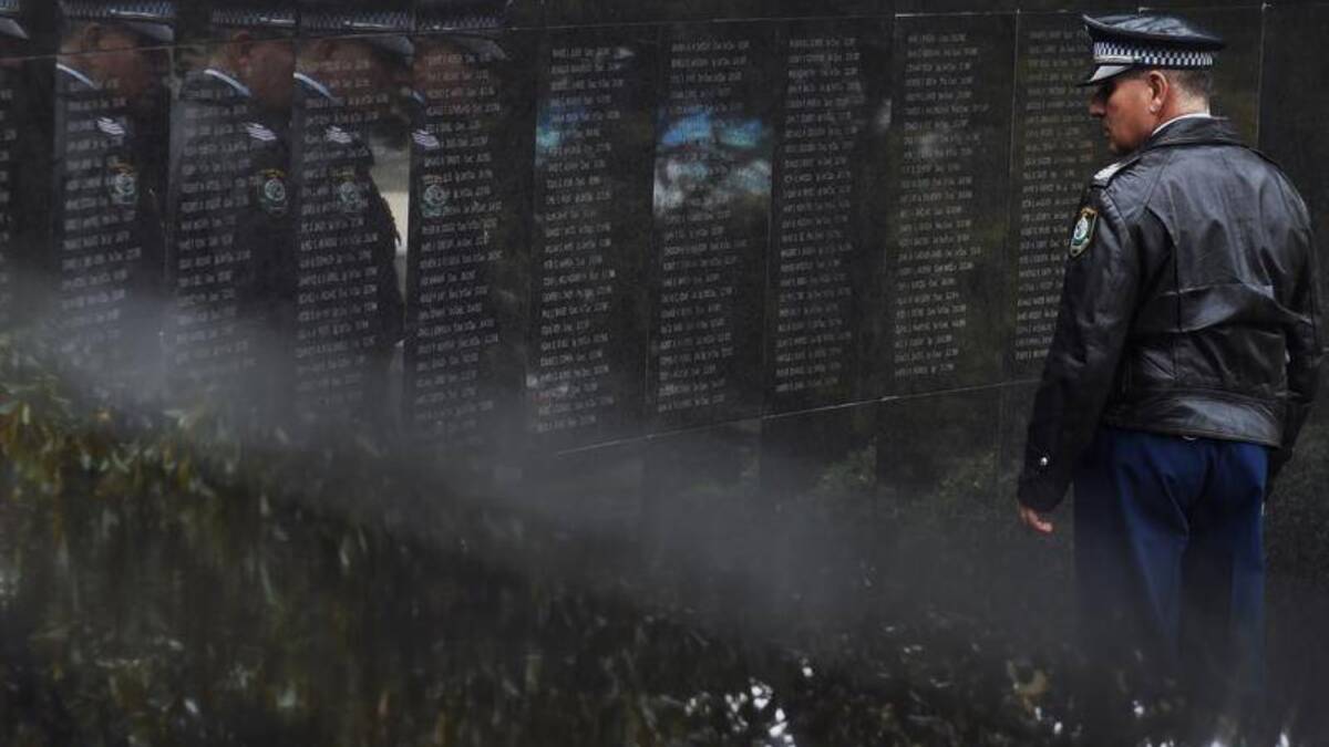 MEMORIES: NSW Police Wall Of Remembrance is in the Domain and lists the names all the fallen officers. 