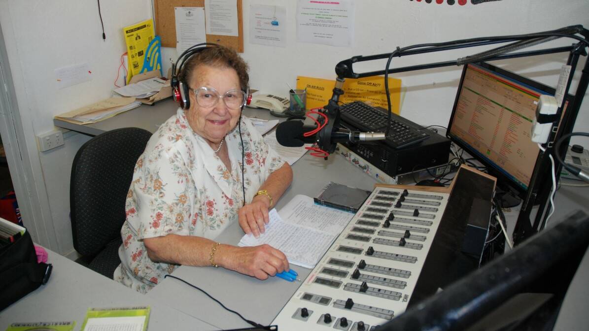 ON AIR: Jan Fisher shuns computers but relies on her own extensive CD collection for the twice-weekly volunteer stints on Ten FM.