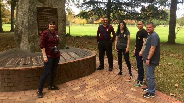 DOING THE ROUNDS: On the recent Rotary group study exchange trip which took in Tenterfield were (from left) Christina Fultz, team leader Dr Hector Ortiz, Natalee Colòn, Jaime Arroyo and Zach Zimmerman.