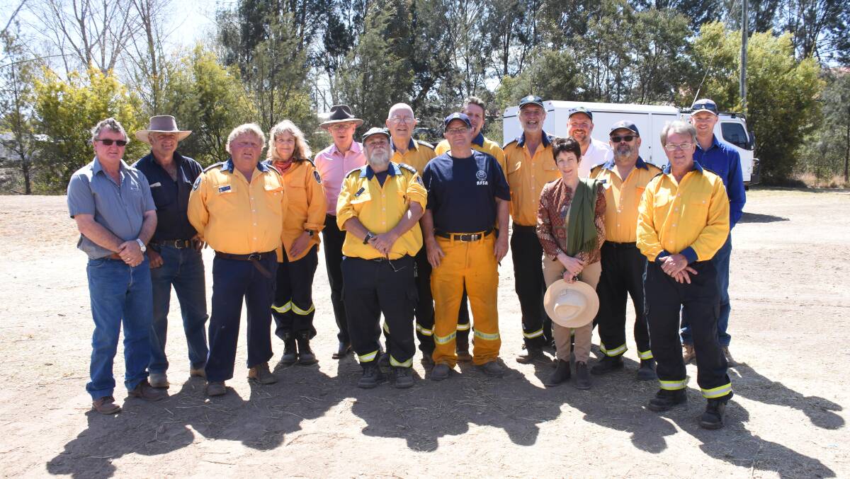 The Governor General David Hurley in Tenterfield with firefighters.